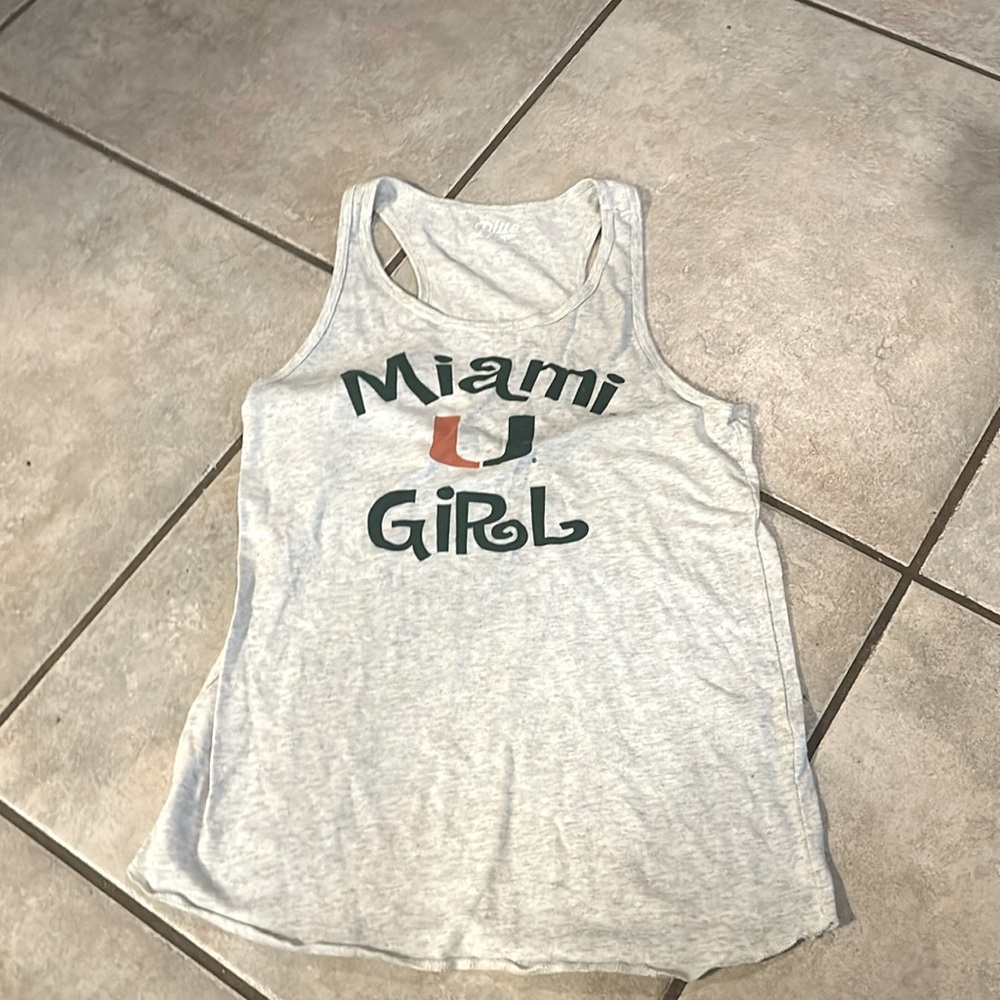Gray Miami Hurricanes tank top